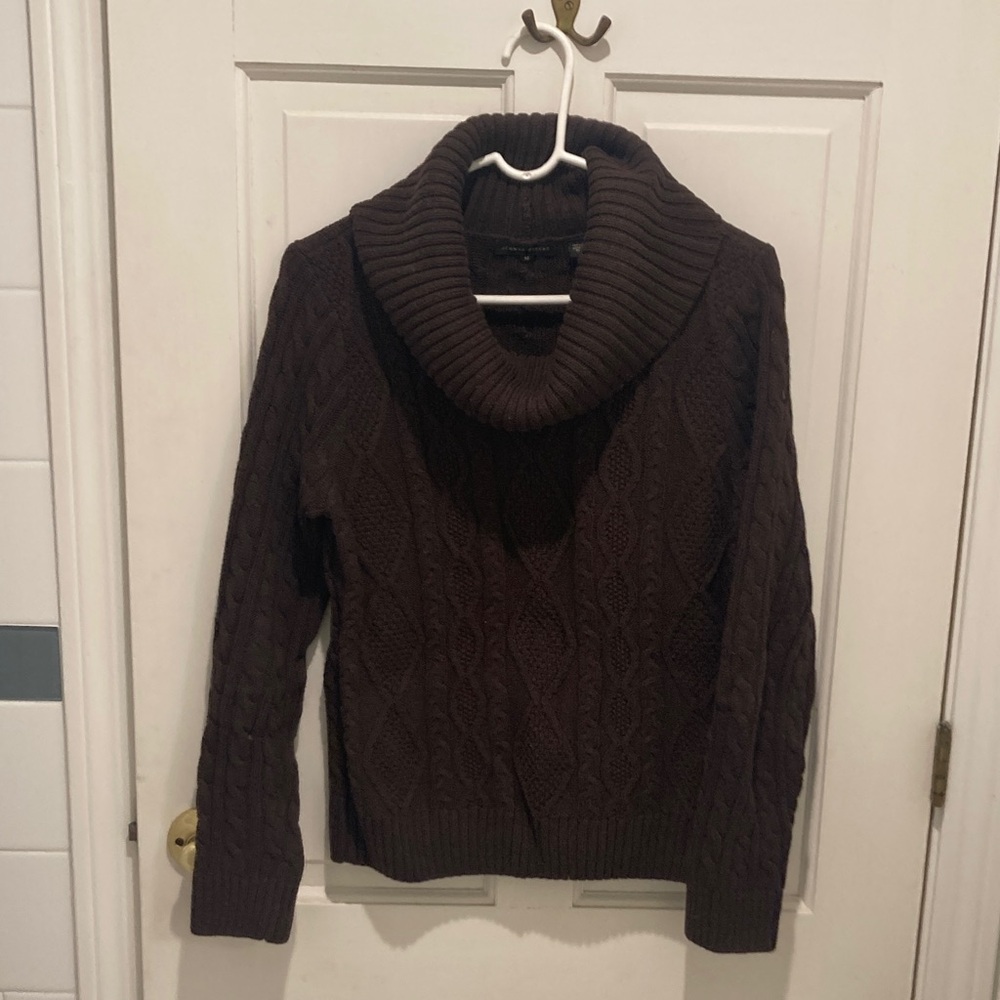 JEANNE PIERRE Dark Brown Cowl Neck Sweater (M)